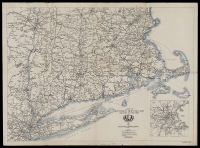 Map of southern New England and part of New York