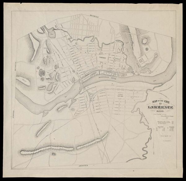 Map of the city of Lawrence, Mass from original surveys drawn by Baldwin Coolidge.