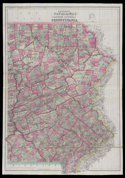 Colton's new township map of the eastern counties of Pennsylvania.