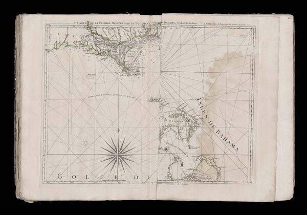 L'Carte de la Floride Occidentale et Louisiane...La Peninsule et Golfe de la Floride ou Canal de Bahama... (folded)