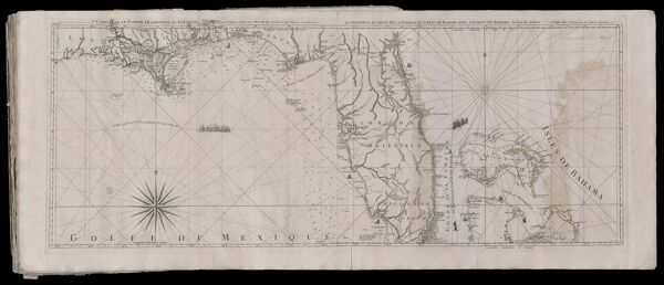 L'Carte de la Floride Occidentale et Louisiane La Peninsule et Golfe de la Floride ou Canal de Bahama