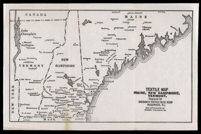 Textile Map Maine, New Hampshire, Vermont
