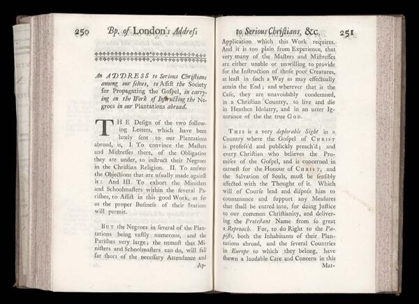 An Address to Serious Christians among our selves, to Assist the Society for Propagating the Gospel, in carrying on the Work of Instructing the Negroes in our Plantations abroad. page 1