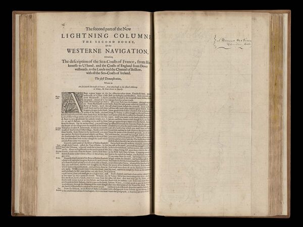The second part of the New Lightning Columne, the second booke, of the westerne navigation, containing the description of the Sea-Coasts of France...