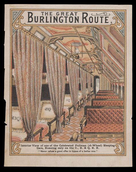 The Great Burlington Route: Interior View of one of the Celebrated Pullman Sleeping Cars...