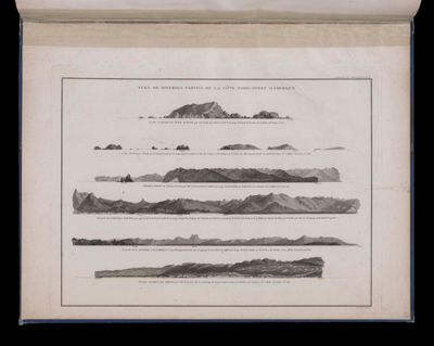 Vues de diverses parties de la Côte Nord-Ouest D'Amèrique....Îles Scots...Cap Scot...Woody Point...Nootka Sound...Riviére Columbia...Barro de Arena...