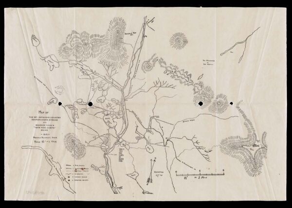 Map of Mt. Katahdin country Sourdnahunk Stream and Maurice York's 