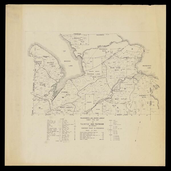 Forest type map of Taunton and Raynham and a portion of Sandbar tract and Rockwood