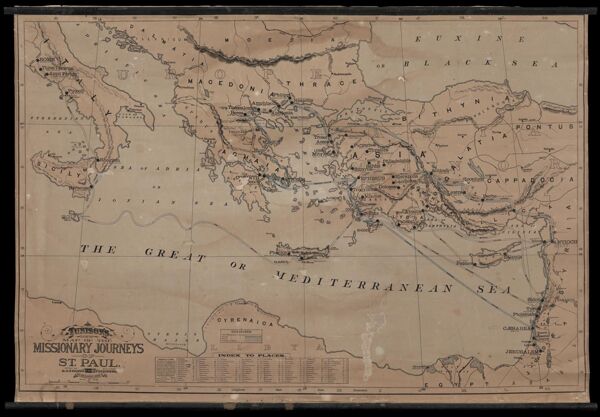 Tunison's new map of the missionary journeys of St. Paul