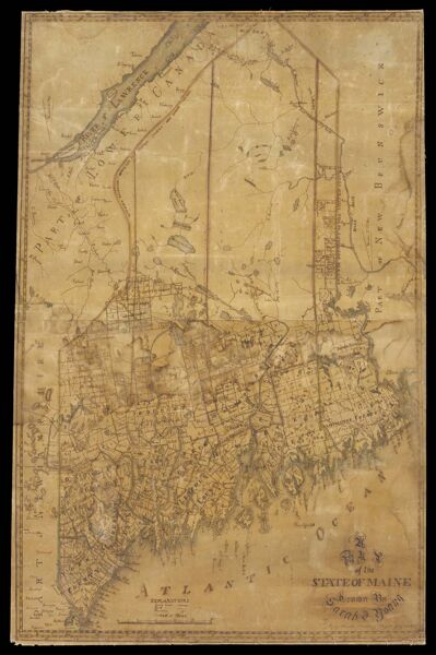 A Map of the state of Maine drawn by Sarah N. Young