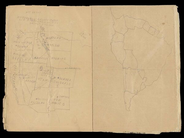 Map of the Mestern [Western] or Highland States Rocky Mountain Div Basin Div Pacific Division / [Untitled Sketch]