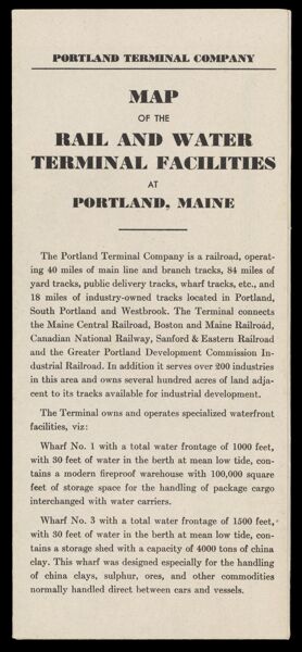 Map of the Rail and Water Terminal Facilities at Portland Maine