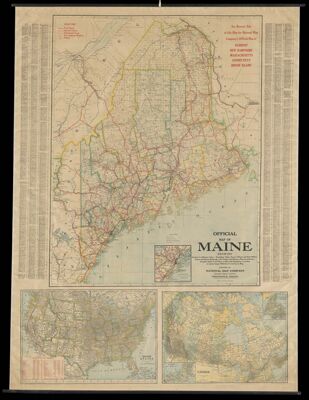 Official map of Maine : showing counties in different colors, townships, cities towns, villages and post offices ...