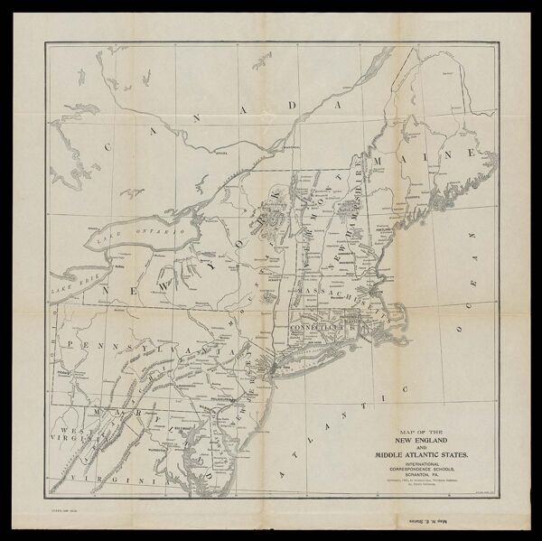 Map of the New England and Middle Atlantic States