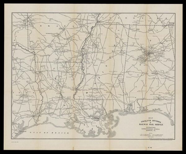 Map Twelfth Division railway mail service