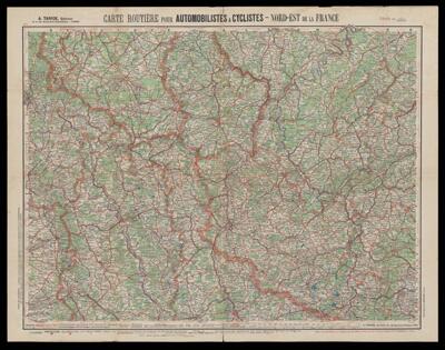 Carte Routiére pour Automobilistes & Cyclistes Nord-est de la France