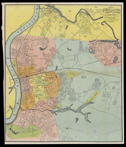 Map of the city of Springfield, Mass., and vicinity, 1908-1909