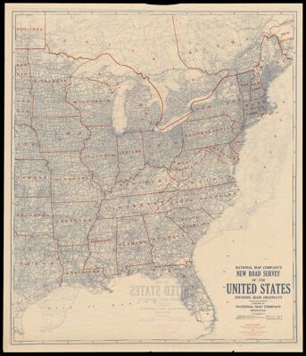 National Map Company's new road survey of the United States : showing main highways