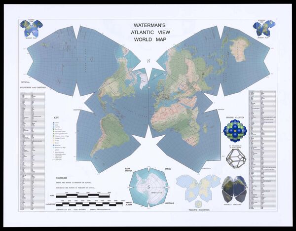 Waterman's Atlantic View World Map