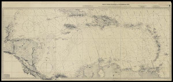West India Islands and Caribbean Sea : sheet II : comprising the Lesser Antilles and coasts of South and Central America from Trinidad to Yucatan, compiled from the most recent Surveys, 1914, with corrections to 1943