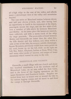 Part second. Moosehead Lake and immediate vicinity. Kennebec Waters.