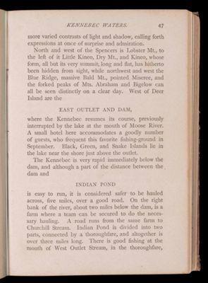 Part second. Moosehead Lake and immediate vicinity. Kennebec Waters.
