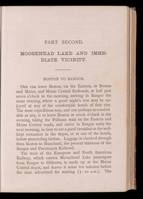 Part second. Moosehead Lake and immediate vicinity. Kennebec Waters.