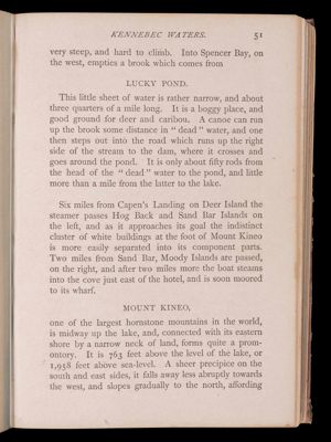 Part second. Moosehead Lake and immediate vicinity. Kennebec Waters.