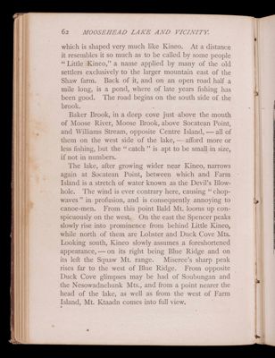 Part second. Moosehead Lake and immediate vicinity. Kennebec Waters.