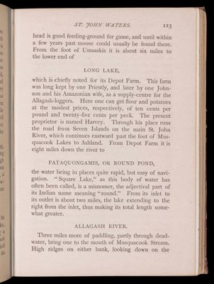 Tours beyond Moosehead Lake. St. John Waters.