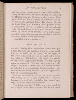 Tours beyond Moosehead Lake. St. John Waters.