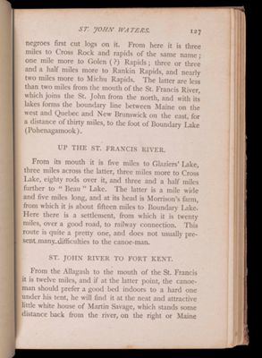 Tours beyond Moosehead Lake. St. John Waters.