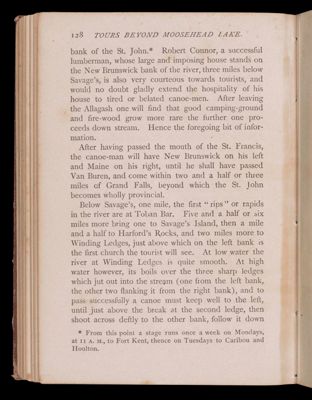 Tours beyond Moosehead Lake. St. John Waters.