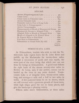 Tours beyond Moosehead Lake. St. John Waters.