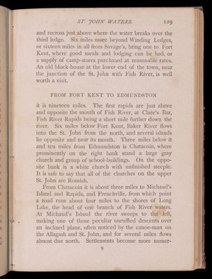 Tours beyond Moosehead Lake. St. John Waters.