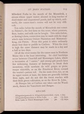 Tours beyond Moosehead Lake. St. John Waters.