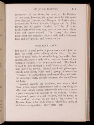 Tours beyond Moosehead Lake. St. John Waters.