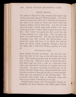 Tours beyond Moosehead Lake. St. John Waters.