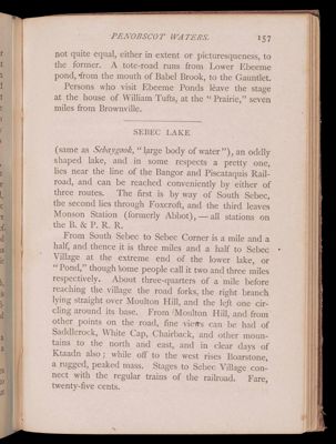 Tours beyond Moosehead Lake. Penobscot Waters.