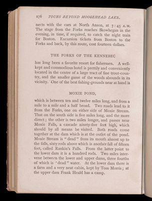 Tours beyond Moosehead Lake. Kennebec Waters.