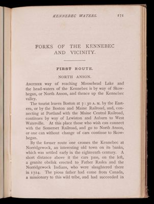 Forks of the Kennebec and vicinity.