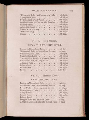 Moosehead Lake and vicinity. Tours for campers.