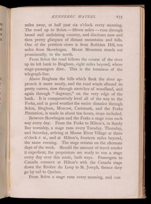 Tours beyond Moosehead Lake. Kennebec Waters.