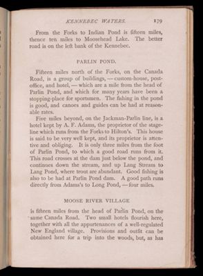 Tours beyond Moosehead Lake. Kennebec Waters.