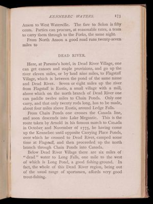 Tours beyond Moosehead Lake. Kennebec Waters.