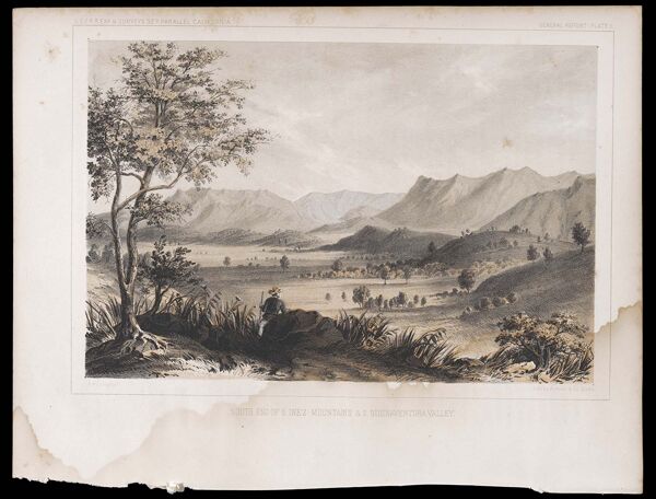 U.S.P.R.R.Exp. & Surveys, 32nd. parallel - California. General report, Plate II. South End of S. Inez Mountains & S. Buenaventura Valley.