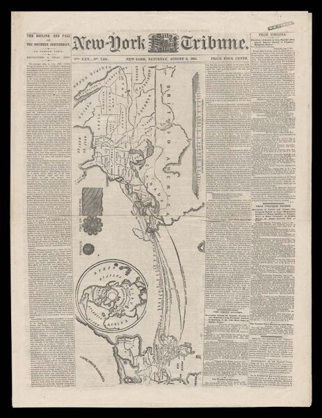 New - York Tribune. Vol. XXV...No. 7,591. New - York, Saturday, August 5, 1865. [An admirable and correct map of the Atlantic telegraph company]