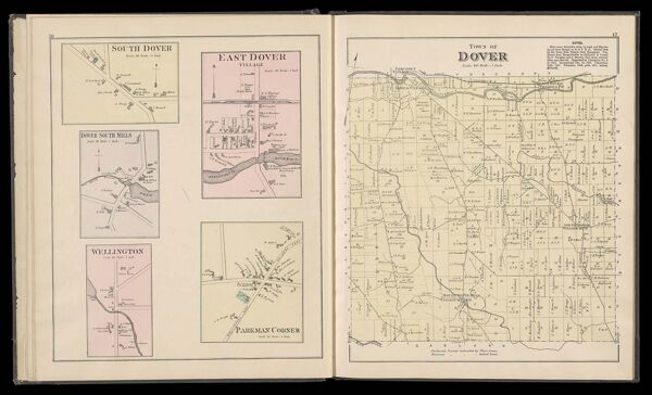 South Dover; East Dover; Dover South Mills; Wellington; Parkman Corner; Town of Dover