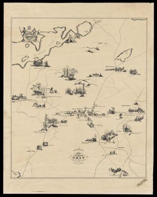 A historical map of the town of Gray the thirty-ninth town of Maine once called New Boston