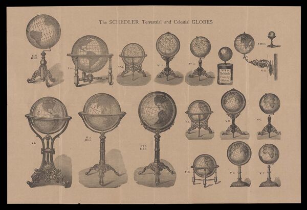 The Schedler terrestrial and celestial globes suitable for the office and the parlor, the library and the school
